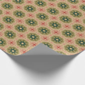 Ouderwetse Green Pine Red Lace Kerstmis Cadeaupapier (Hoek)