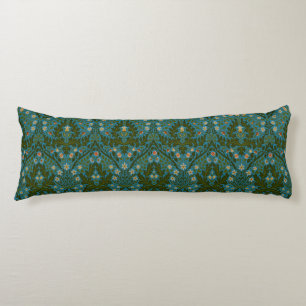 Ouderwetse Groen Blauw William Morris Herfst Bloem Lichaamskussen