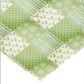 Ouderwetse groen-gele ecru patchworklook tafelkleed