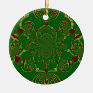 Ouderwetse Groen Keramisch Ornament