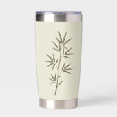 Ouderwetse groene bamboe bladeren geïsoleerde drinkbeker (Achterkant)