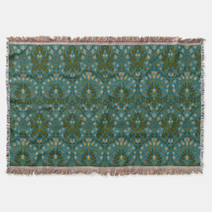 Ouderwetse groene blauwe William Morris herfstbloe Deken