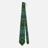 Ouderwetse groene blauwe William Morris herfstbloe Stropdas (Voorkant)