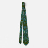 Ouderwetse groene blauwe William Morris herfstbloe Stropdas (Achterkant)