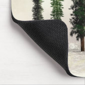 Ouderwetse groene bosbomen landelijk bos- muismat (Hoek)