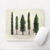 Ouderwetse groene bosbomen landelijk bos- muismat (Met muis)