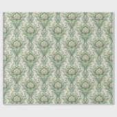 Ouderwetse groene botanische print cadeaupapier (Vlak)