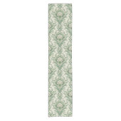 Ouderwetse groene botanische print korte tafelloper (Voorkant)