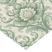 Ouderwetse groene botanische print korte tafelloper (Hoek)