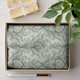 Ouderwetse groene botanische print tissuepapier