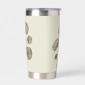 Ouderwetse groene dotterbloembladeren geïsoleerde drinkbeker (Links)