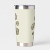 Ouderwetse groene dotterbloembladeren geïsoleerde drinkbeker (Rechts)