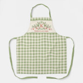 Ouderwetse groene geruite monogram Kerstmis Schort (Voorkant)