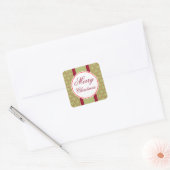 Ouderwetse groene kerststickers vierkante sticker (Envelop)