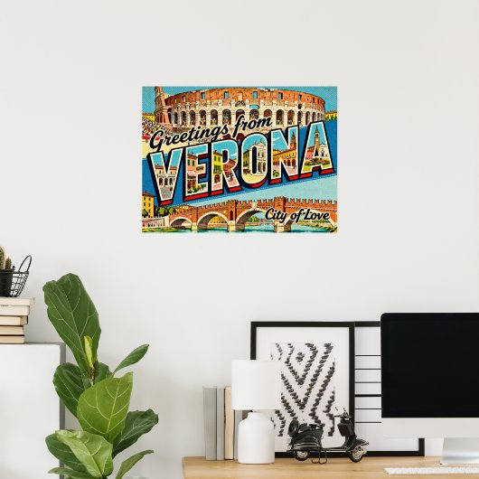 Ouderwetse groeten uit Verona Poster (Thuiskantoor)