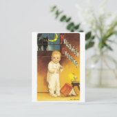 ouderwetse halloween, Boy & Black cat Briefkaart (Staand voorkant)
