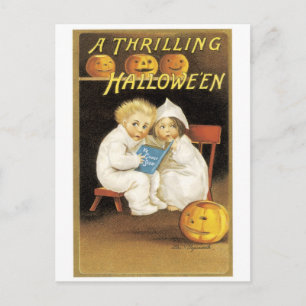ouderwetse halloween, Boy & Girl Briefkaart
