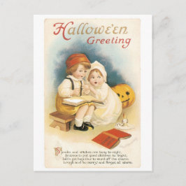 ouderwetse halloween, Boy & Girl Briefkaart