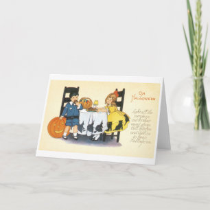 ouderwetse halloween, Boy & Girl Kaart