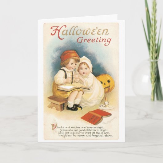 ouderwetse halloween, Boy & Girl Kaart (Voorkant)