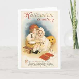 ouderwetse halloween, Boy & Girl Kaart