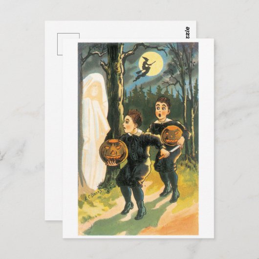 ouderwetse Halloween Briefkaart (Voorkant / Achterkant)