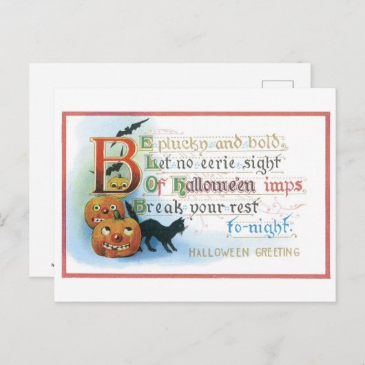 ouderwetse Halloween Briefkaart (Voorkant / Achterkant)