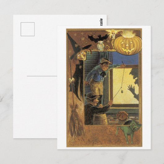 ouderwetse Halloween Briefkaart (Voorkant / Achterkant)