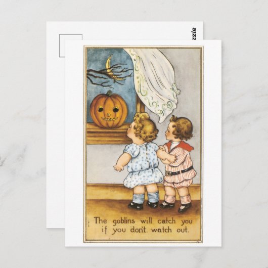 ouderwetse Halloween Briefkaart (Voorkant / Achterkant)