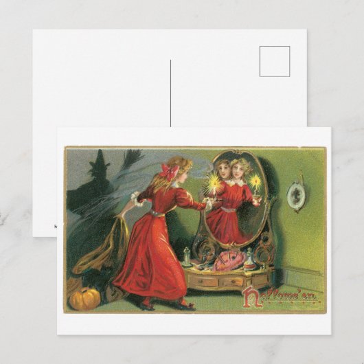 ouderwetse Halloween Briefkaart (Voorkant / Achterkant)