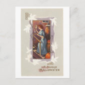 ouderwetse Halloween, dame met handspiegel Briefkaart (Voorkant)