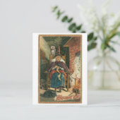 ouderwetse halloween, heks briefkaart (Staand voorkant)