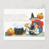ouderwetse halloween, heks briefkaart (Voorkant)