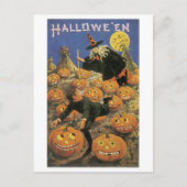 ouderwetse halloween, heks briefkaart (Voorkant)