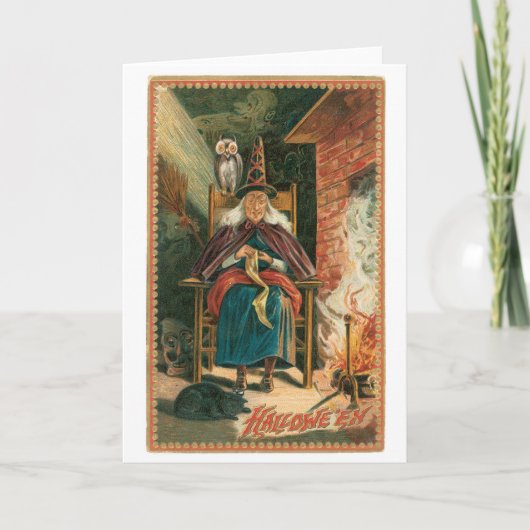 ouderwetse halloween, heks kaart (Voorkant)