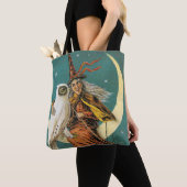 ouderwetse Halloween, heks met Owl Tote Bag (Dichtbij)