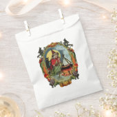 ouderwetse halloween, heks met zwarte kat bedankzakje (Geknipt)