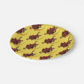 ouderwetse halloween, heks met zwarte kat papieren bordje (Gekanteld)