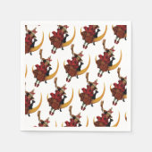 ouderwetse halloween, heks met zwarte kat servetten (Voorkant)