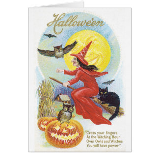 ouderwetse halloween, heks & owl