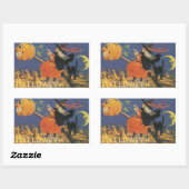 Ouderwetse Halloween heks Rechthoekige Sticker (Vel)