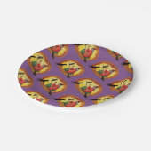 ouderwetse halloween, heks, zwarte kat & oorts papieren bordje (Gekanteld)