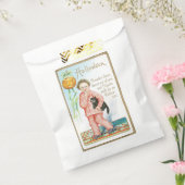 ouderwetse Halloween, jongen met zwarte kat Bedankzakje (Gezegeld)