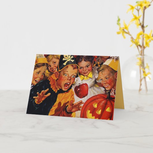 ouderwetse halloween kaart (Gele Bloem)