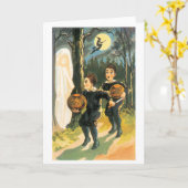 ouderwetse Halloween Kaart (Gele Bloem)