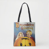 ouderwetse halloween, kinderen & pompoen tote bag (Voorkant)