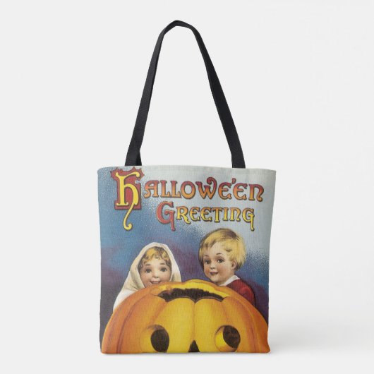 ouderwetse halloween, kinderen & pompoen tote bag (Achterkant)