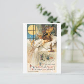 ouderwetse halloween, meisje met feesten briefkaart (Staand voorkant)