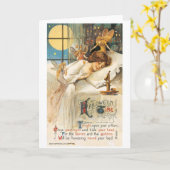 ouderwetse halloween, meisje met feesten kaart (Gele Bloem)