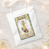 ouderwetse halloween, meisje met zwarte kat bedankzakje (Geknipt)